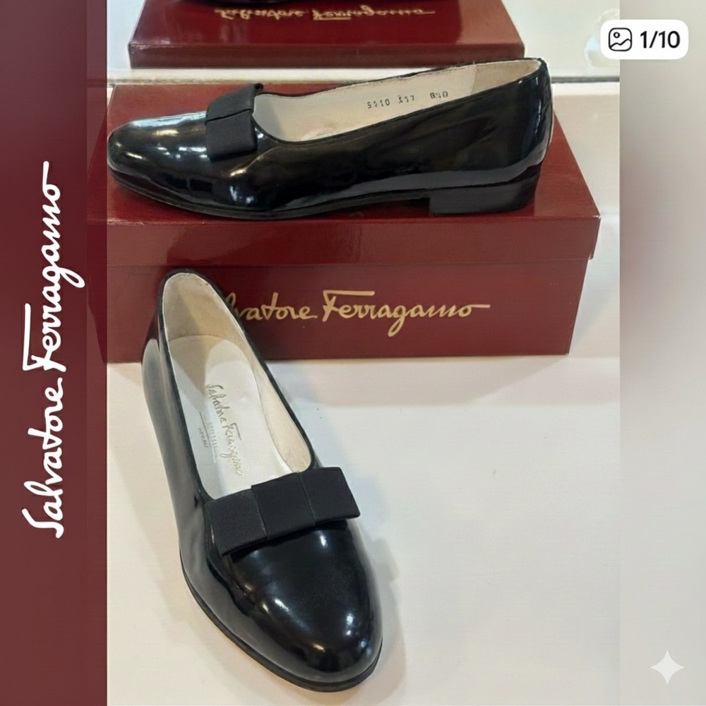 Salvatore Ferragamo RARE Men’s Formal Black Patent Opera Pumps Size 8 1/2 D EUC